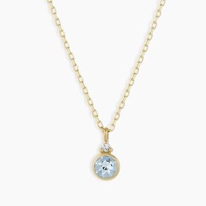 Gorjana 14K gold Aquamarine Birthstone necklace